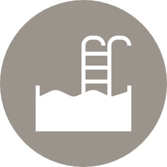 Pool and spa with cabanas
